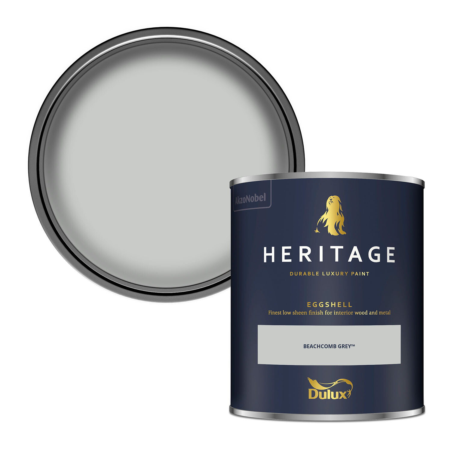Dulux Heritage Wood and Metal Beachcomb Grey Eggshell Paint 750ml Image 1