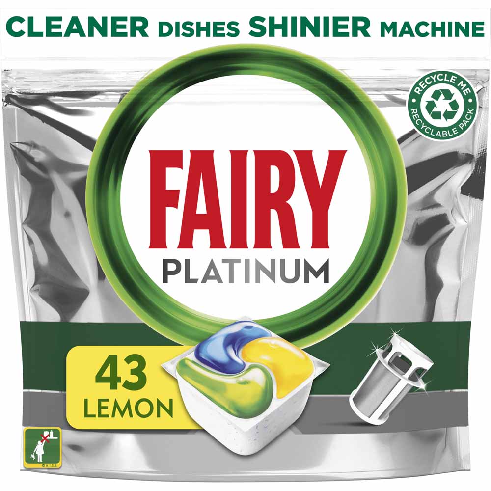 Fairy Platinum Dishwasher Tablets Lemon 43 pack Image 2