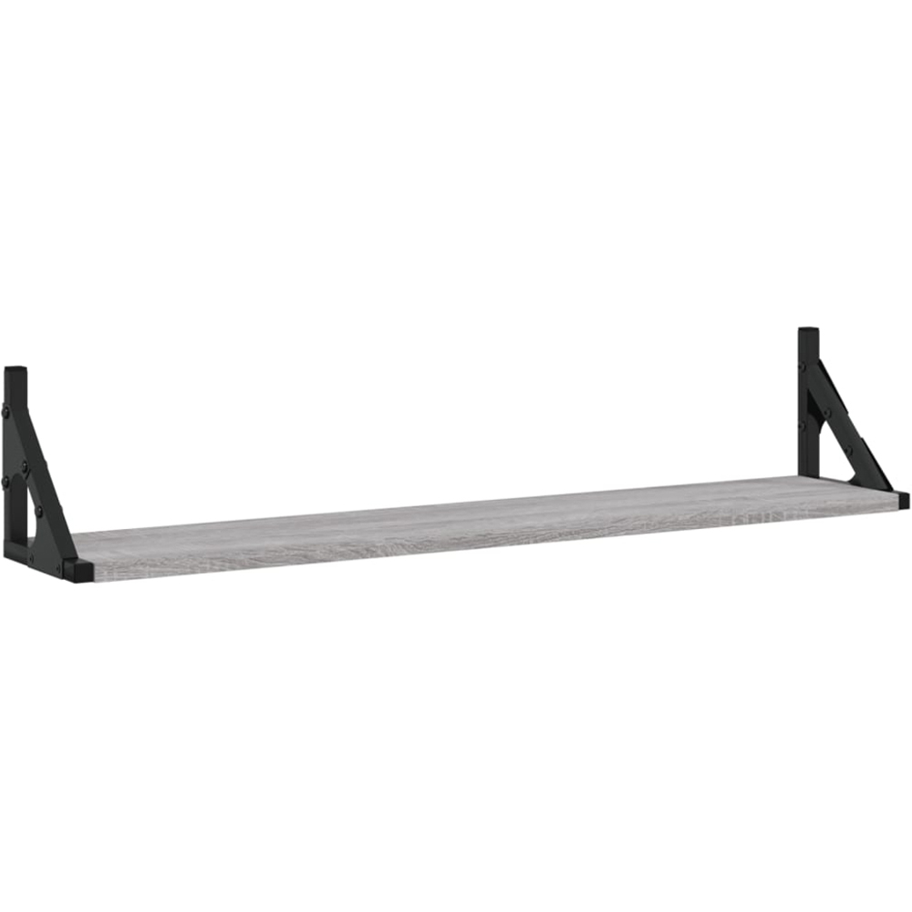 vidaXL Grey Wall Mounted Wall Shelf 2 Pack Image 3