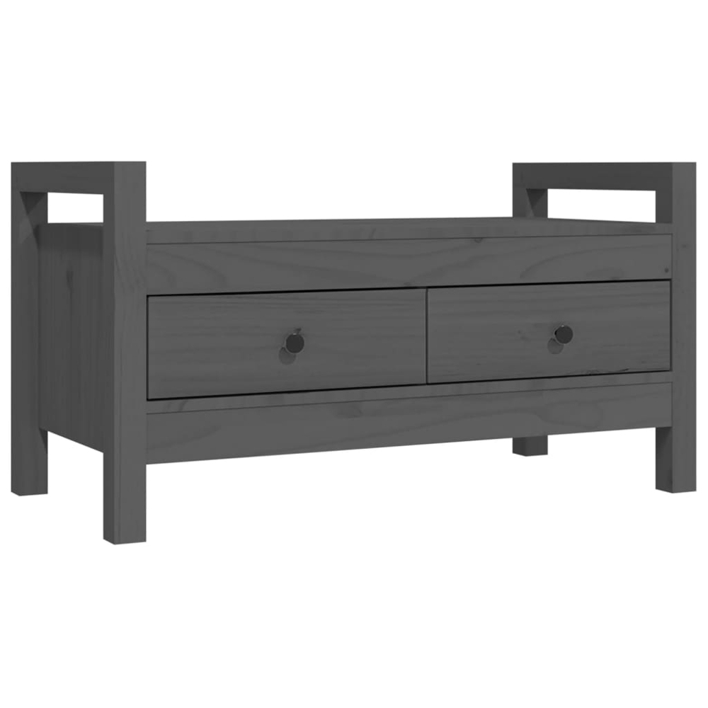 vidaXL 2 Drawer Grey Wooden Hallway Bench Image 2