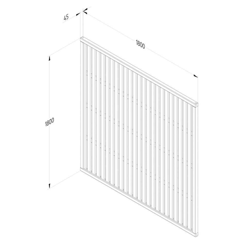 Forest Garden Vertical Slatted Garden Screen 1.8 x 1.8m Image 5