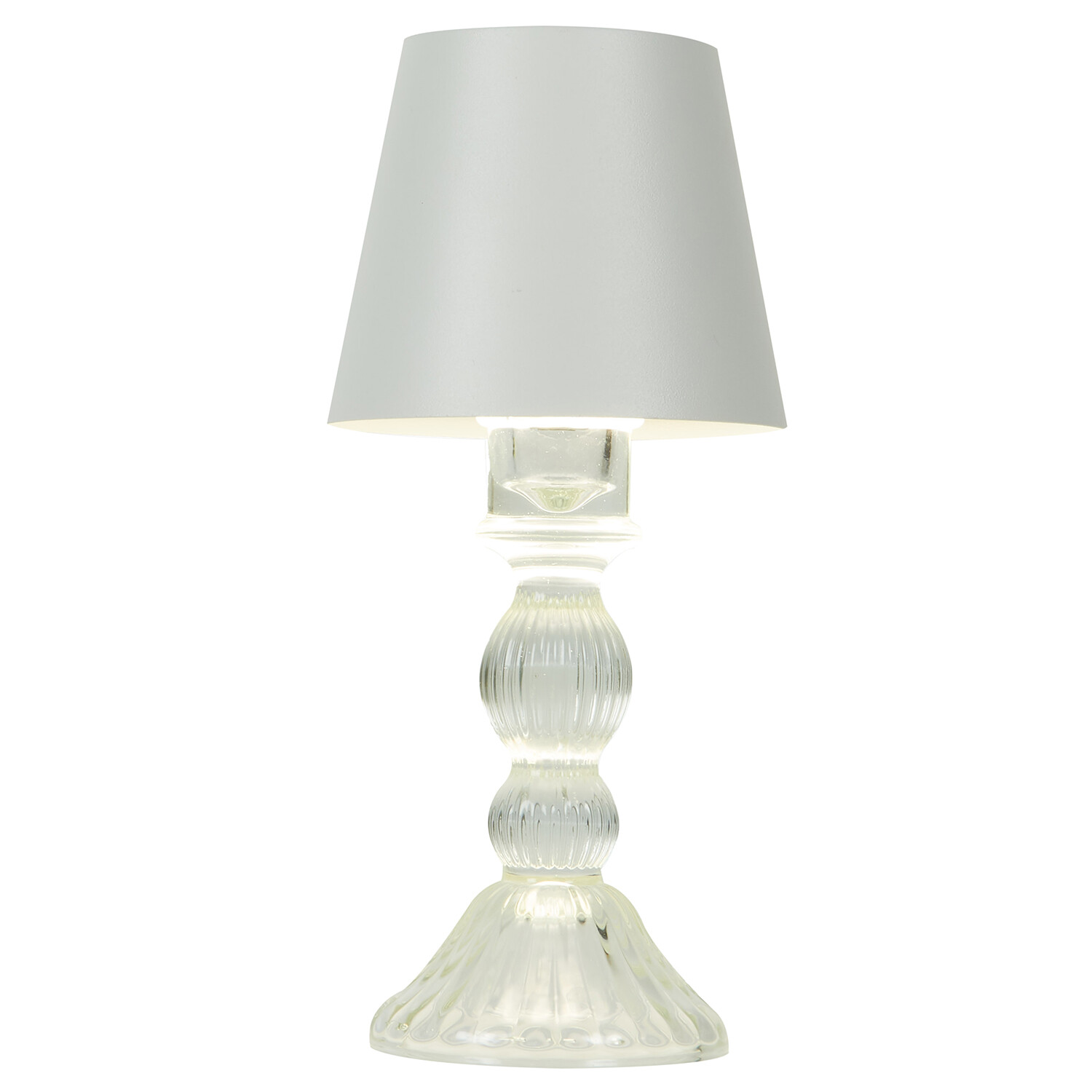 Eloise USB Table Lamp - White and Clear Image 4