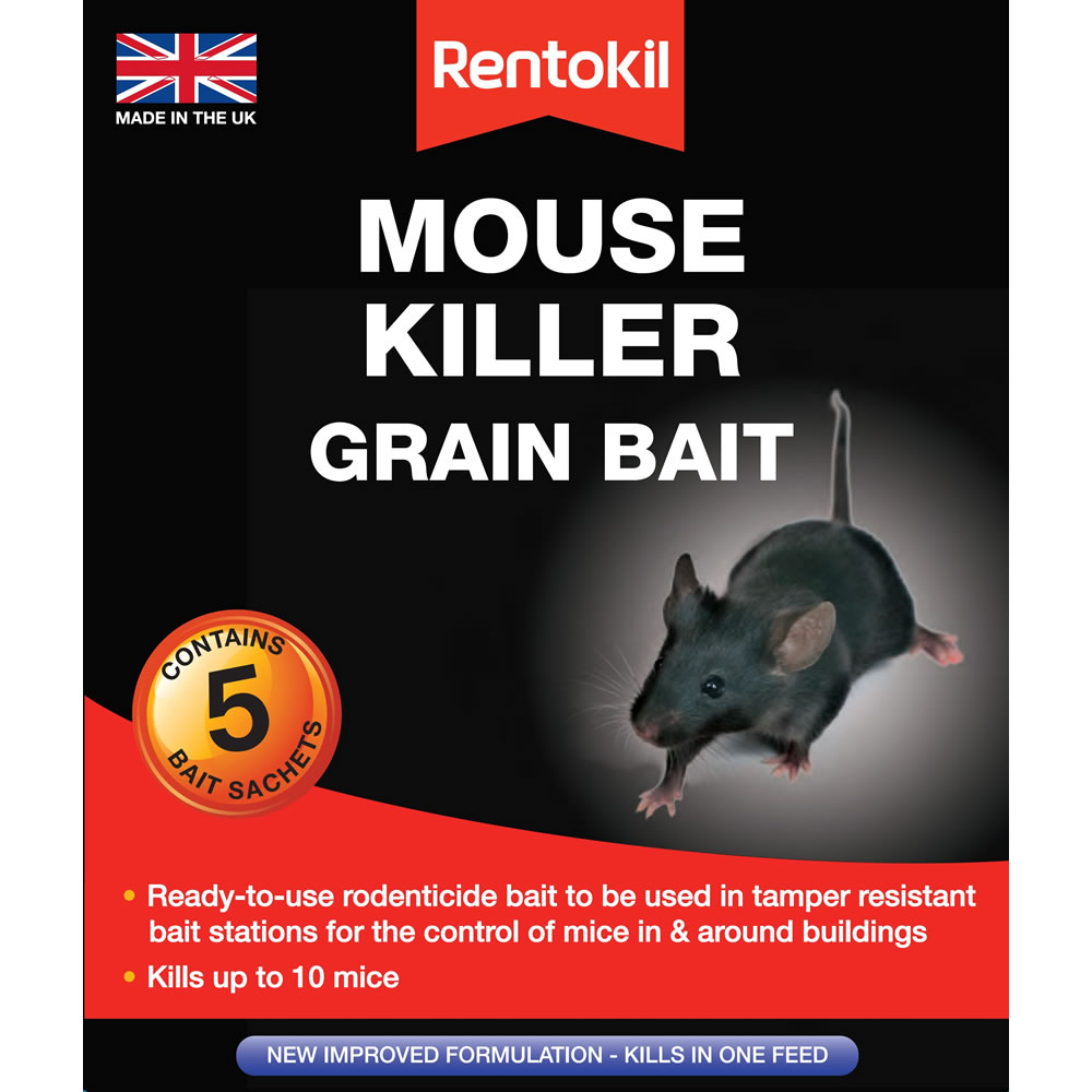 Rentokil Rodine Rat and Mouse Killer Grain Bait - 6 Sachets