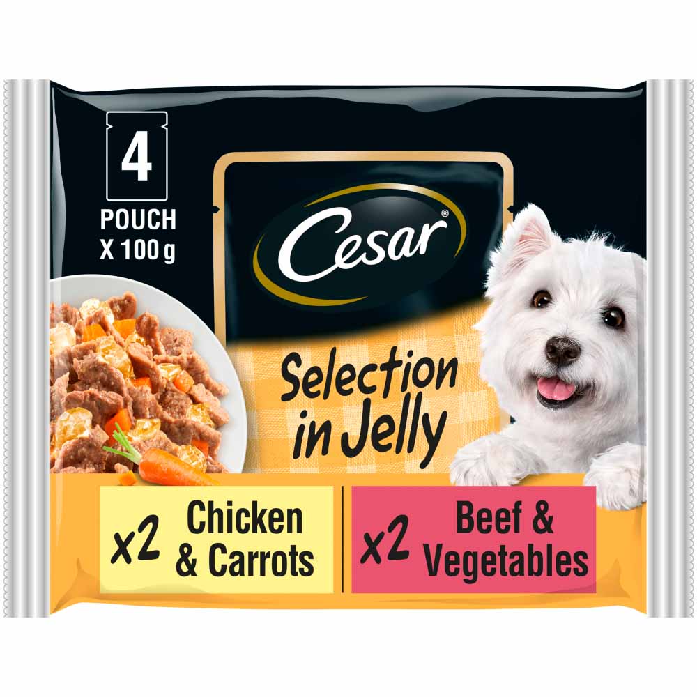 Cesar Fresh Selection in Jelly Dog Food 4 x 100g Image 1