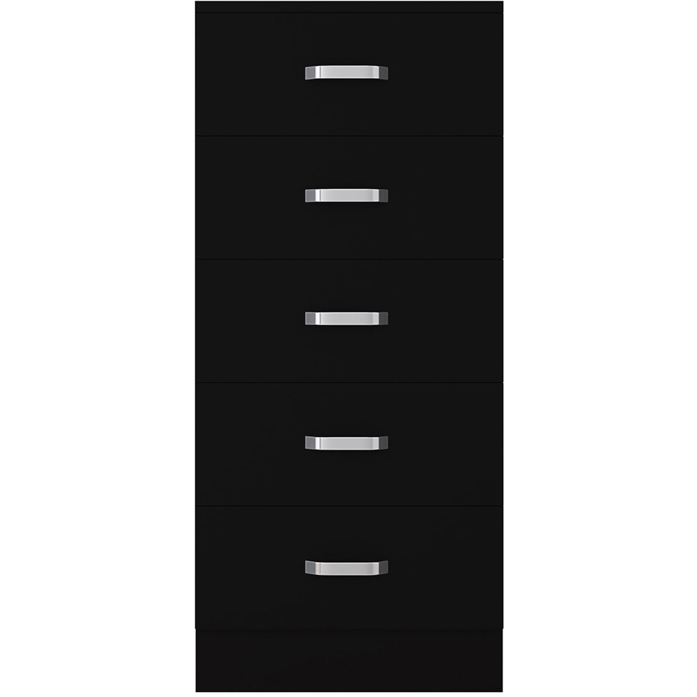 FWStyle Tunis Matt Black 5 Drawer Slim Chest Image 3