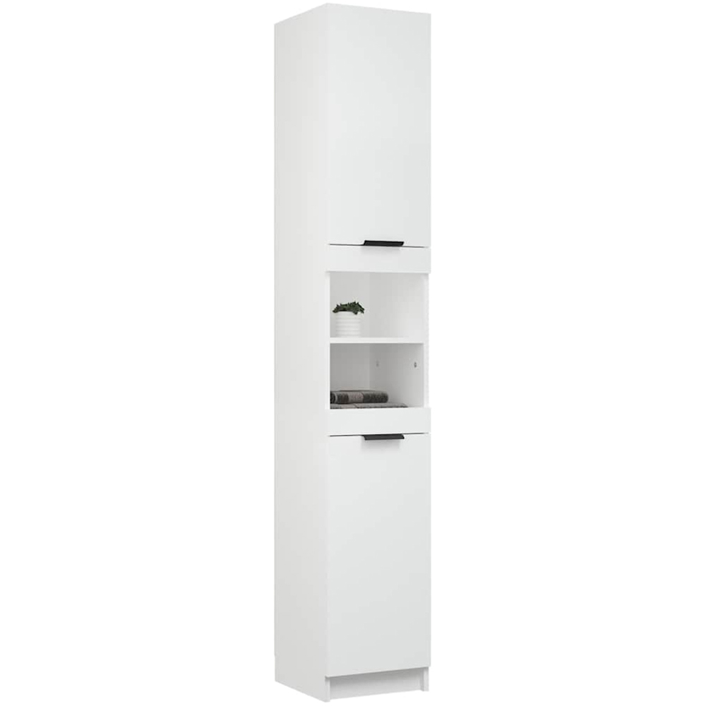 vidaXL 2 Door 2 Shelf White Wooden Bathroom Cabinet Image 3