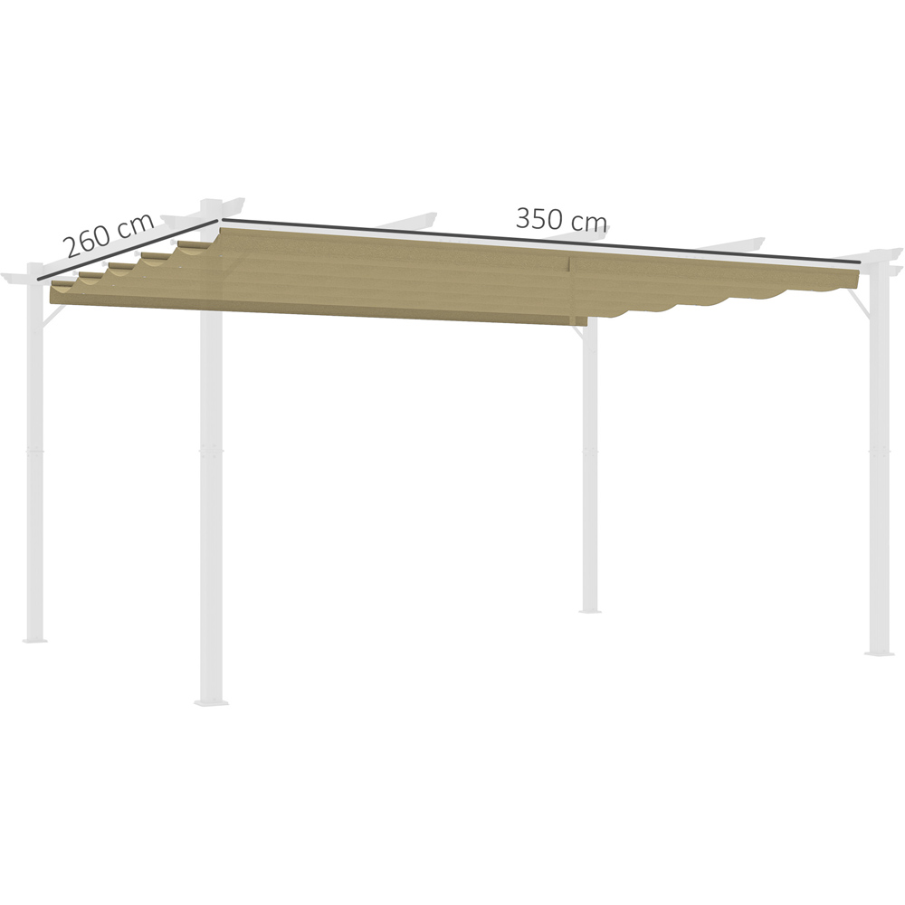 Outsunny 4 x 3m Tan Pergola Shade Cover Replacement Canopy Image 9