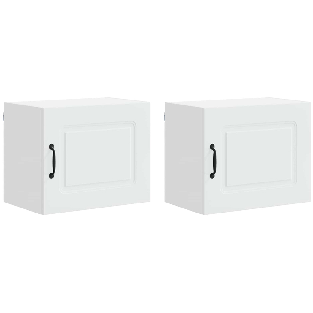 vidaXL Kalmar Single Door White Wall Mounted Wide Kitchen Cabinet Set of 2 Image 8