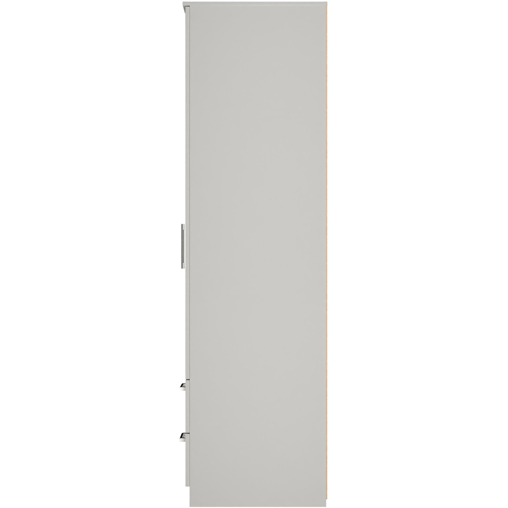 Crowndale Devon 2 Drawer Grey Matt Double Wardrobe with Mirror Door Ready Assembled Image 5