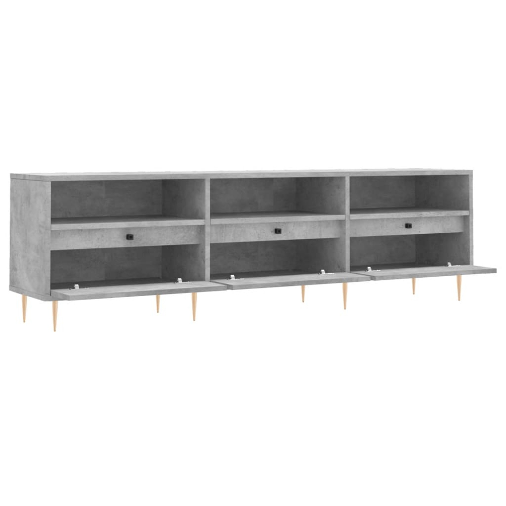 vidaXL 3 Drawer 3 Shelf Concrete Grey TV Cabinet Image 6