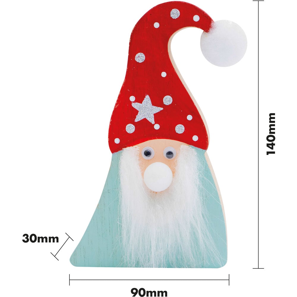 St Helens Light Up Nose Wooden Gonk Christmas Decoration 14cm Image 7