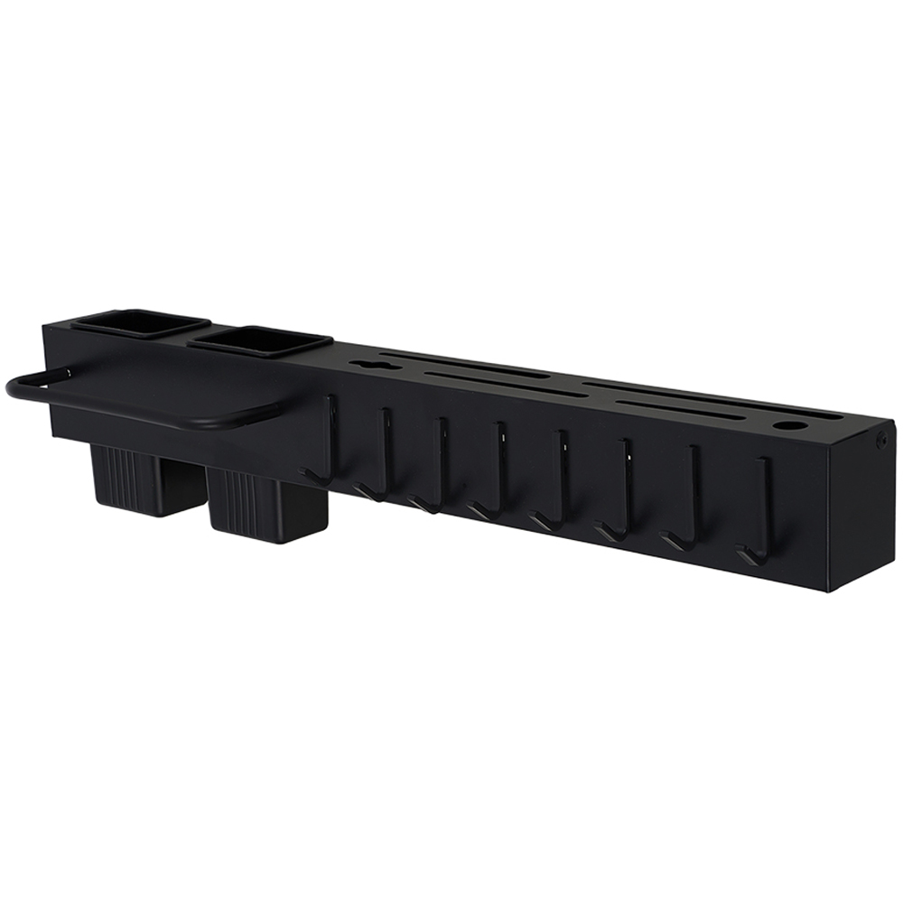 Living and Home Black Wall-Mounted Multi-functional Kitchen Utensil Storage Rack Image 3