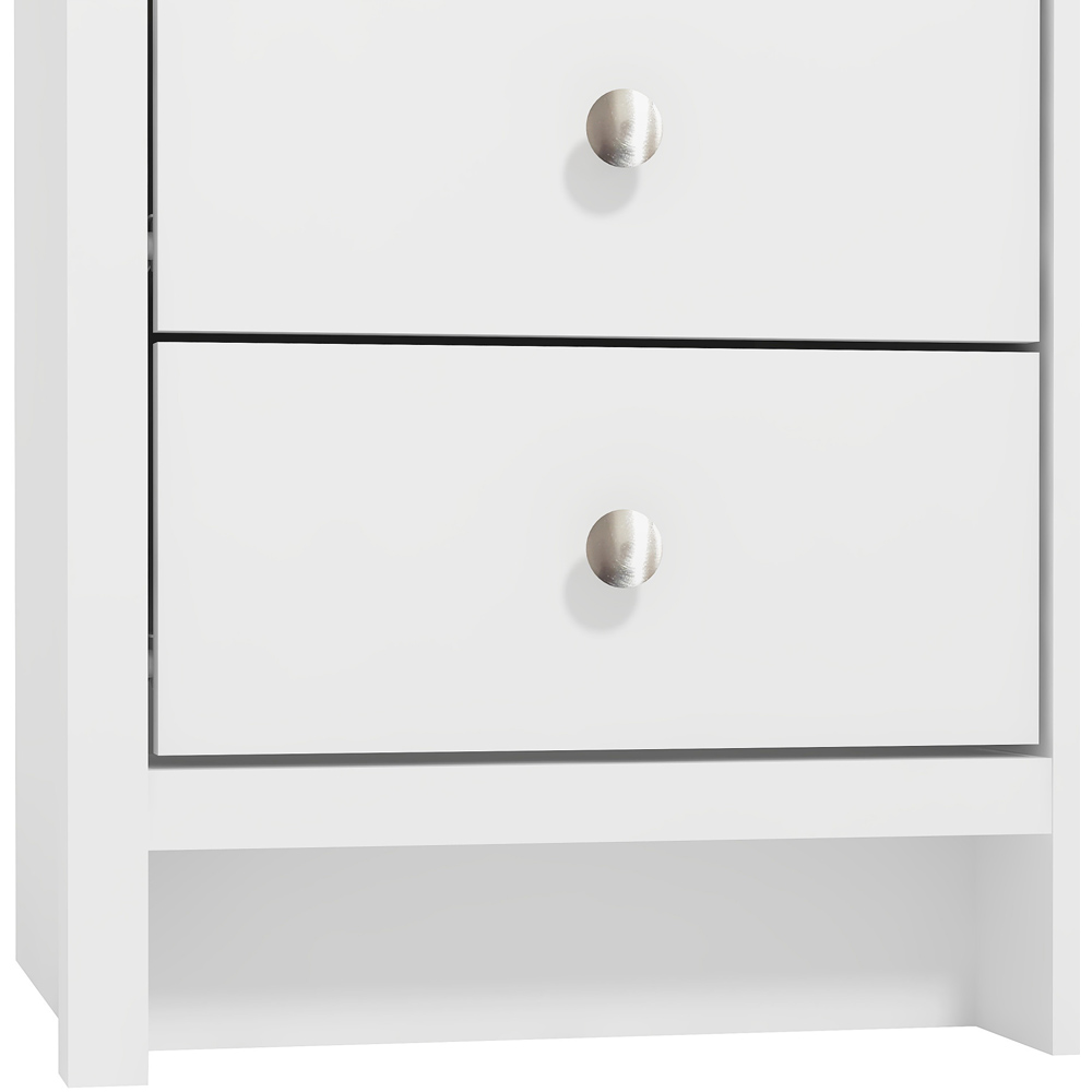GFW Arianna 3 Drawer White Bedside Table Image 5