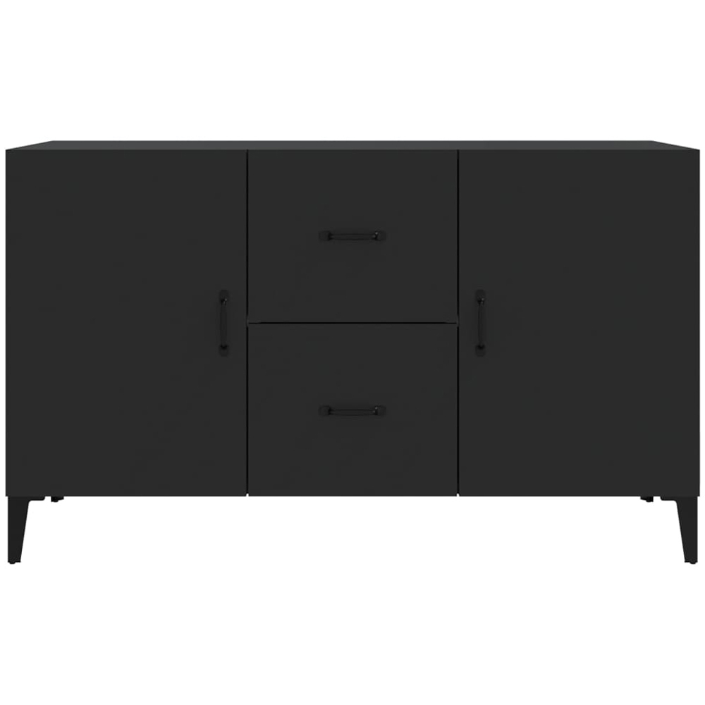 vidaXL 2 Door 2 Drawer Black Wooden Sideboard Image 3