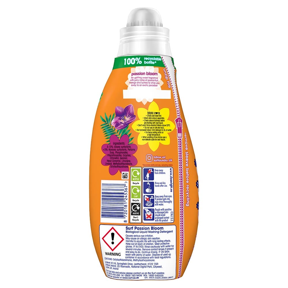 Surf Liquid Passion Bloom Concentrated Liquid Laundry Detergent 24 Washes Image 3