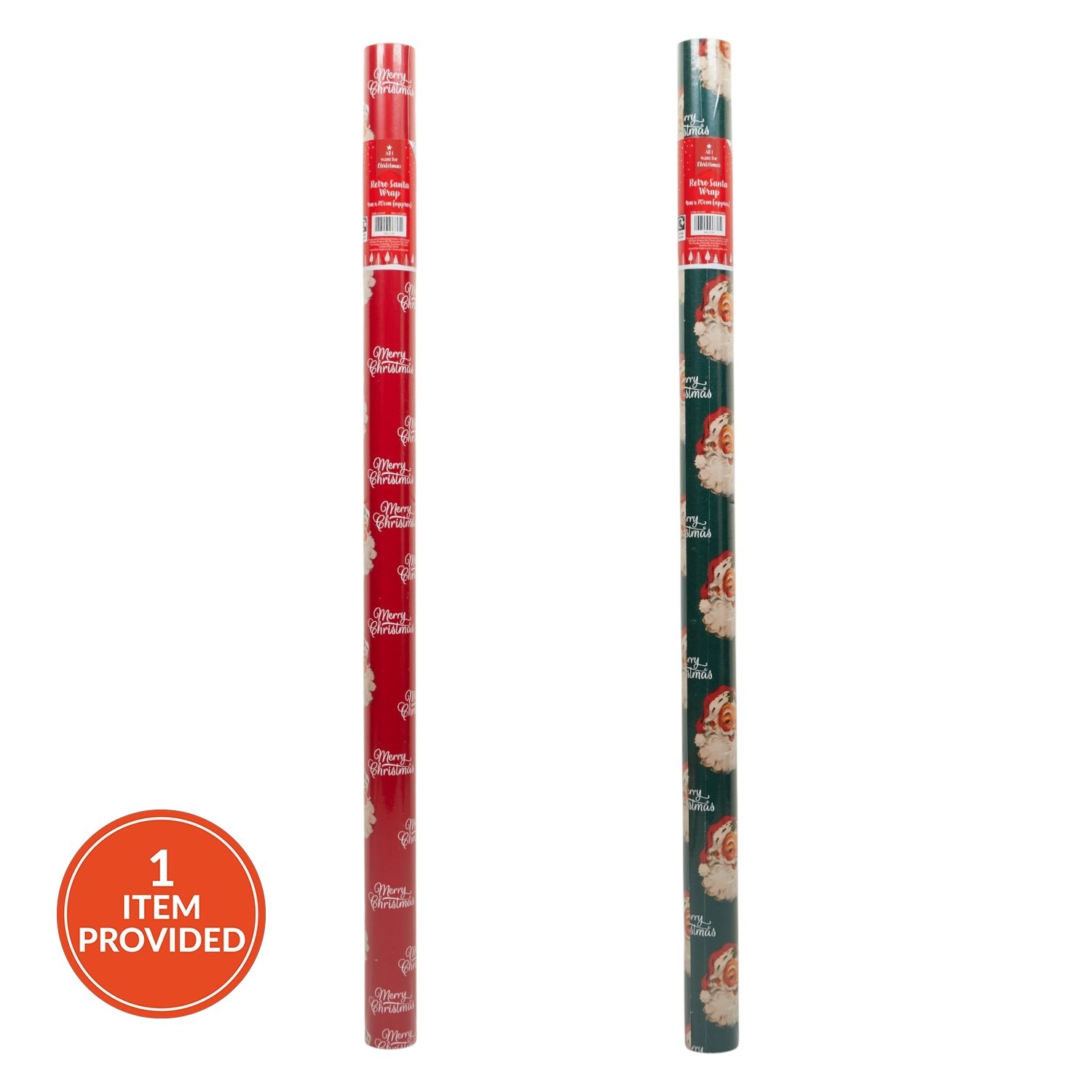 Retro Santa Gift Wrap Image 1