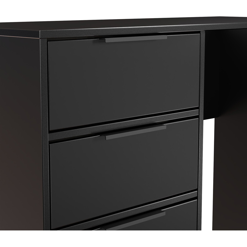Crowndale Hong Kong 4 Drawer Matt Black Vanity Dressing Table Ready Assembled Image 5