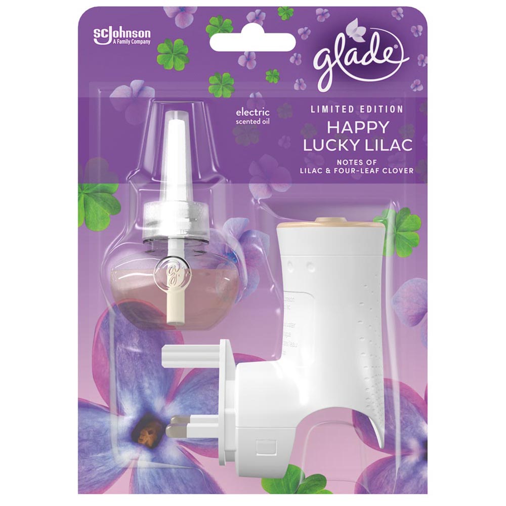 Glade Happy Lucky Lilac Scented Oil with Electric Holder Air Freshener Unit 20ml Image 1
