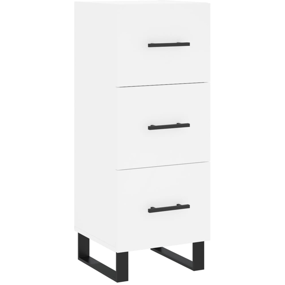 vidaXL 3 Drawer White Sideboard Image 2