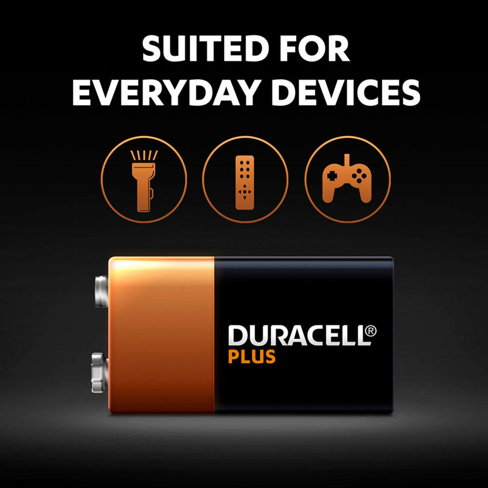 Duracell Plus 2 Pack 9V Batteries Image 5