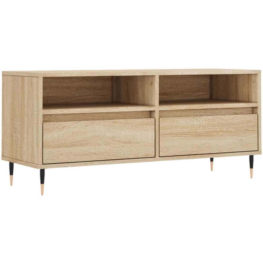 vidaXL 2 Drawer 2 Shelf Sonoma Oak TV Cabinet Image 2