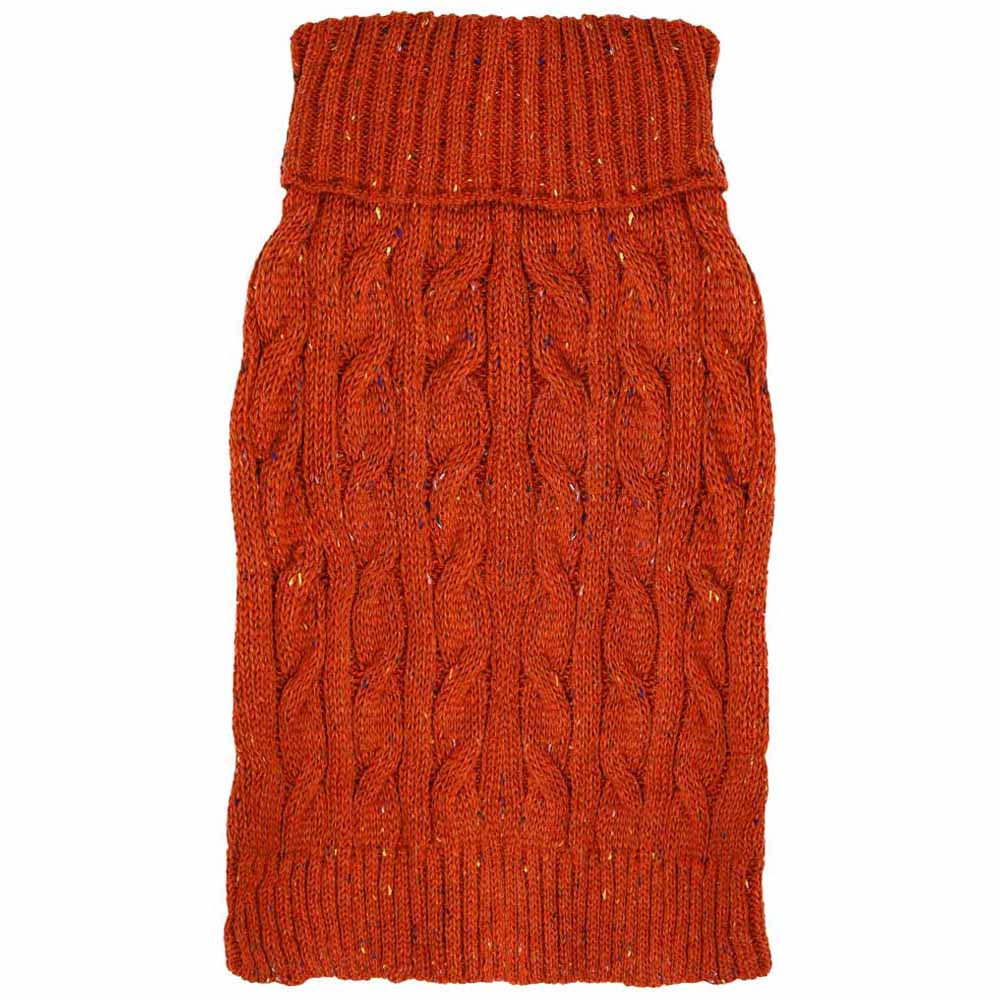 Charlton Cable Knit Terracotta Dog Jumper X-Small Image