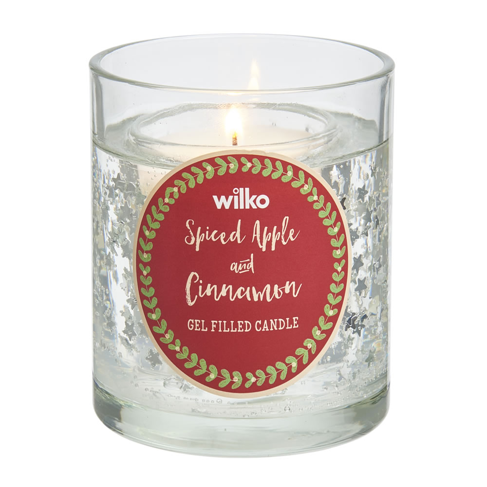 Wilko Spiced Apple and Cinnamon Glitter Candle Image 2