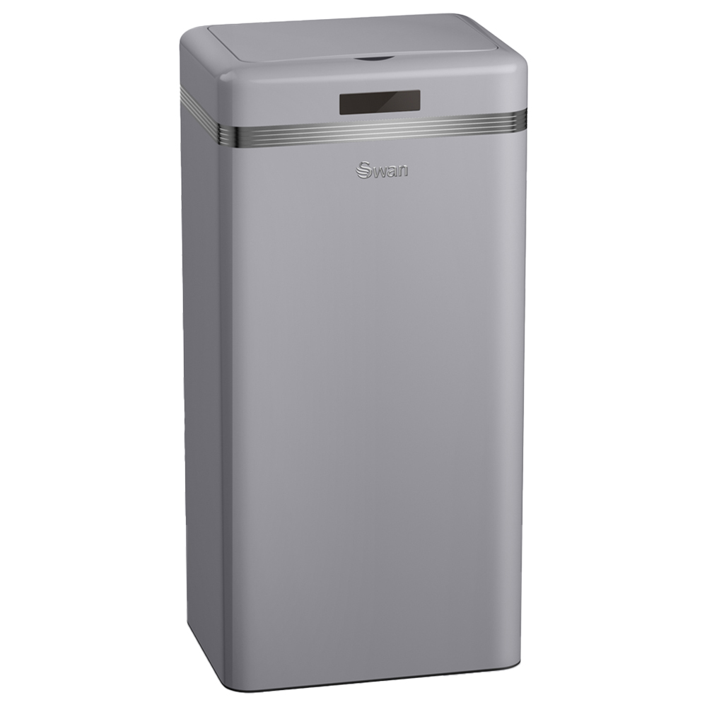 Swan Retro Square Grey Sensor Bin 45L Image 1