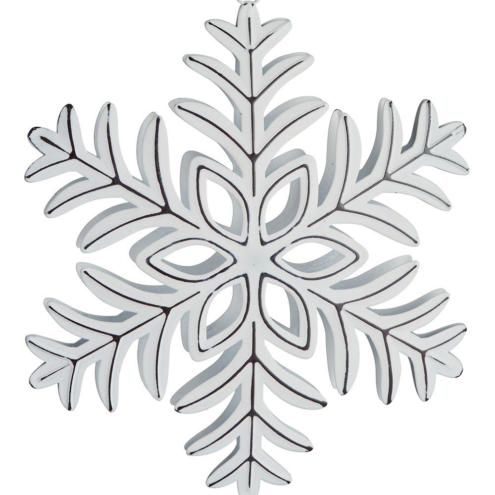 Wilko 6 Pack Frost Metal Snowflake Christmas Decoration Image 4
