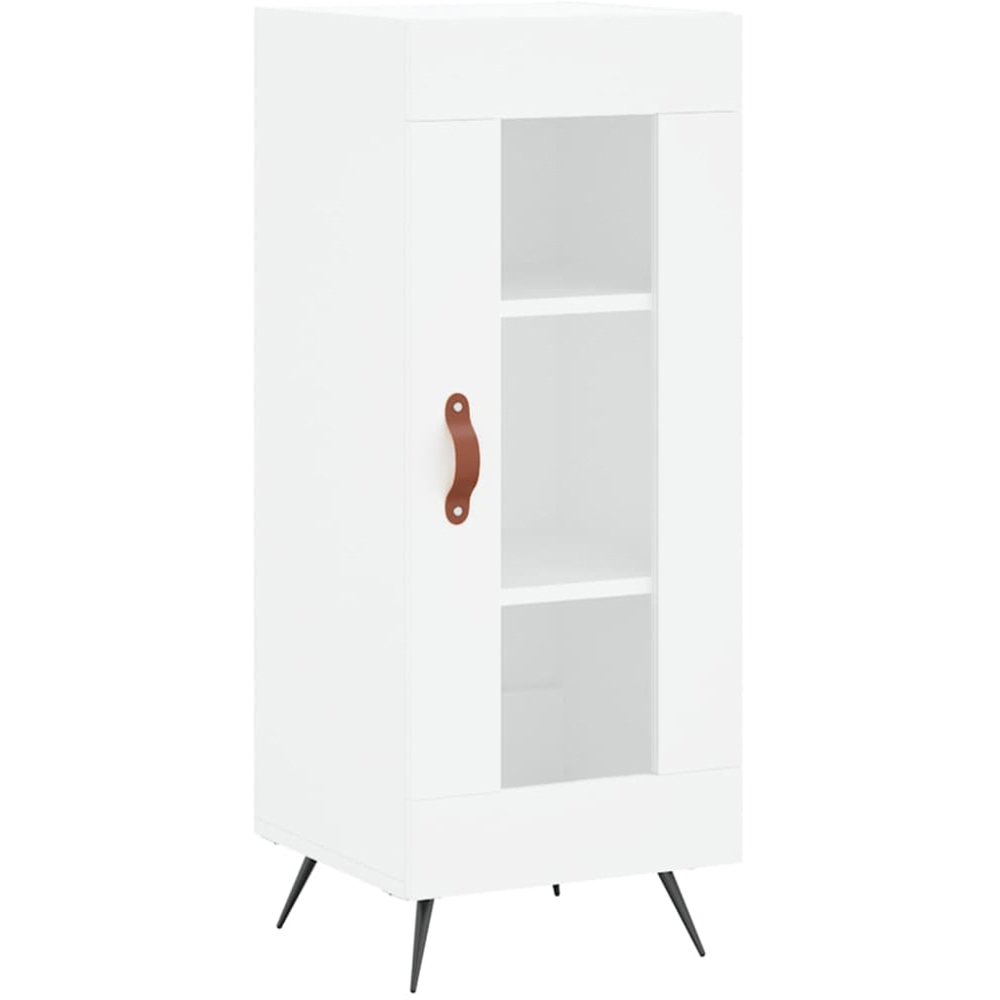 vidaXL 2 Glass and Wood Door 6 Shelf White Tall Highboard with Metal Legs Image 5