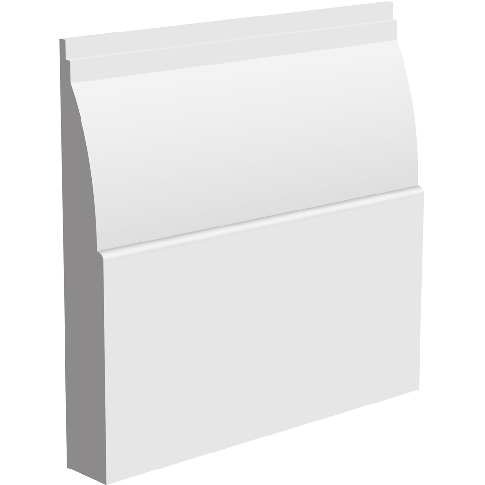 National Skirting White Ovolo Primed Skirting Board 18mm 195 x 4200mm Image 1