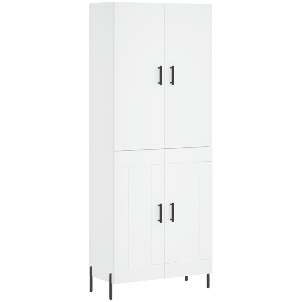 vidaXL 4 Door White Highboard Image 2