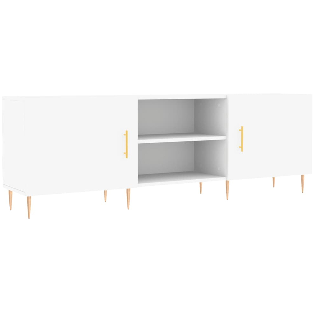 vidaXL 2 Door 2 Shelf White TV Cabinet Image 2