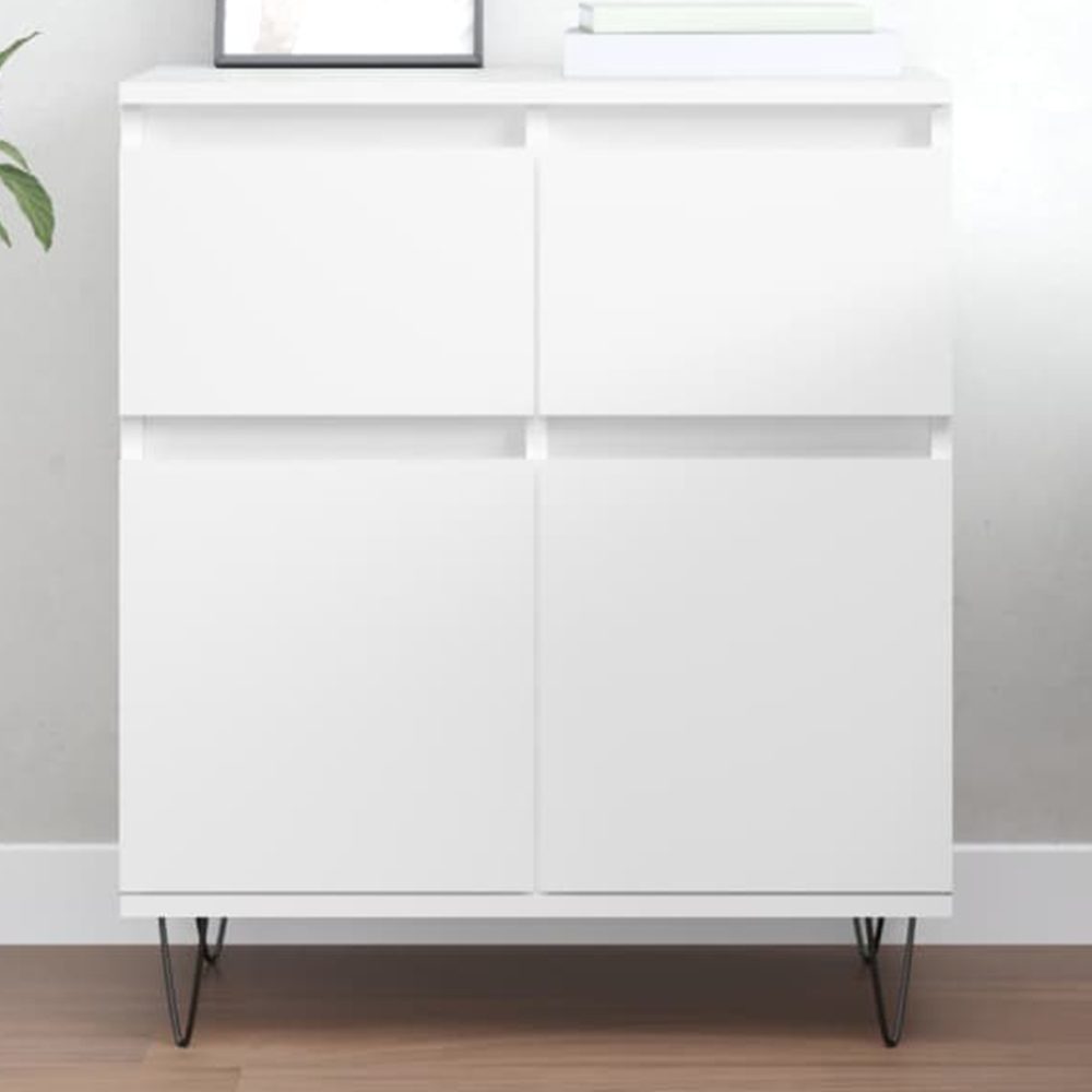 vidaXL 2 Door 2 Drawer White Sideboard Image 1