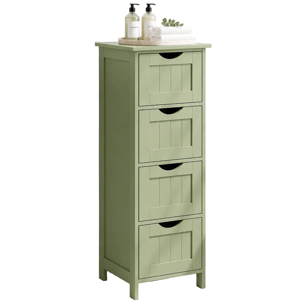Modcraft 4 Drawer Green Freestanding Bathroom Floor Storage Cabinet Image 2