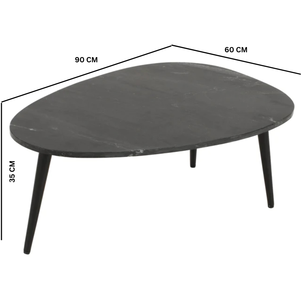Brooklyn Opal Black Marble Top Coffee Table Image 7