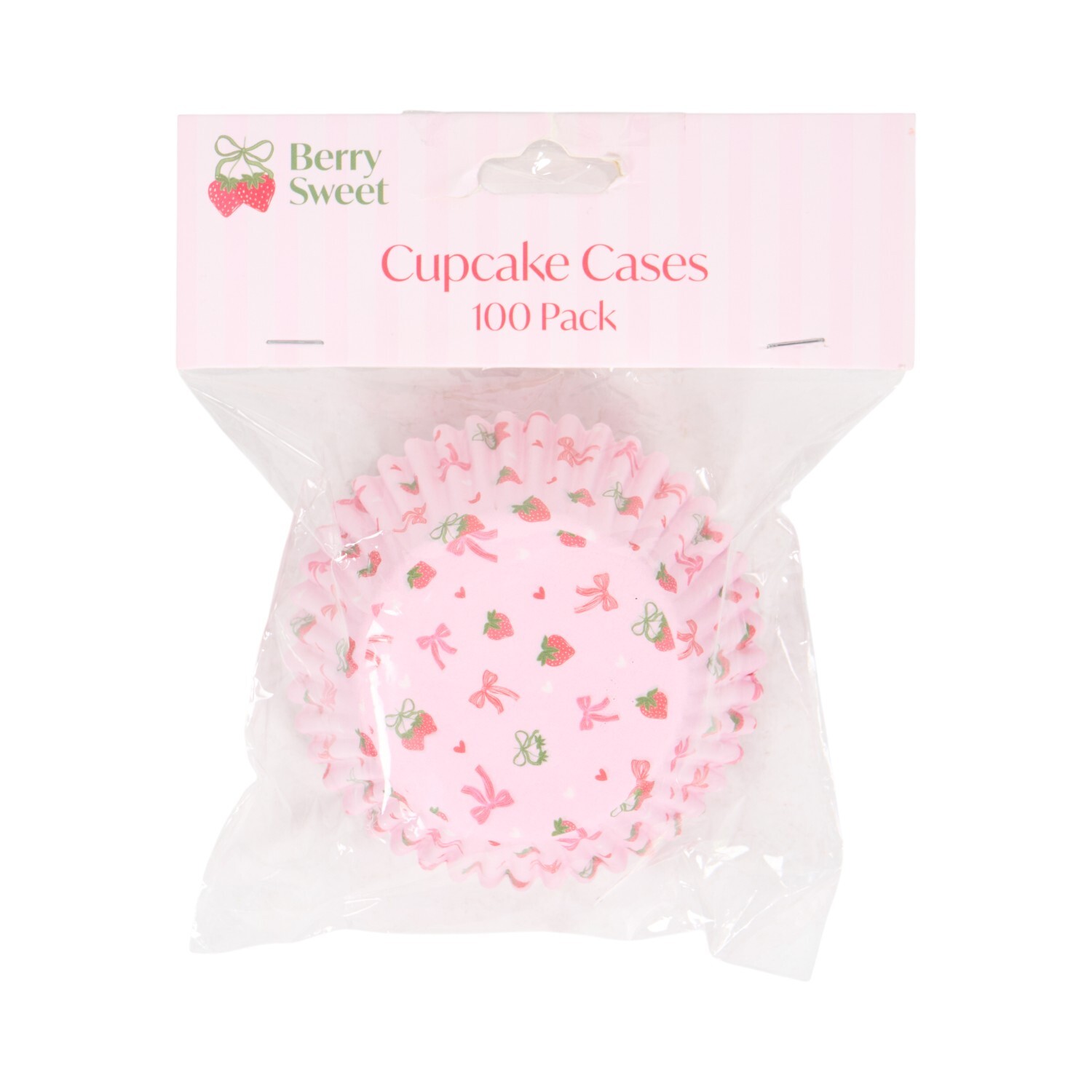 Pack of 100 Berry Sweet Cupcake Cases Pink Image 1
