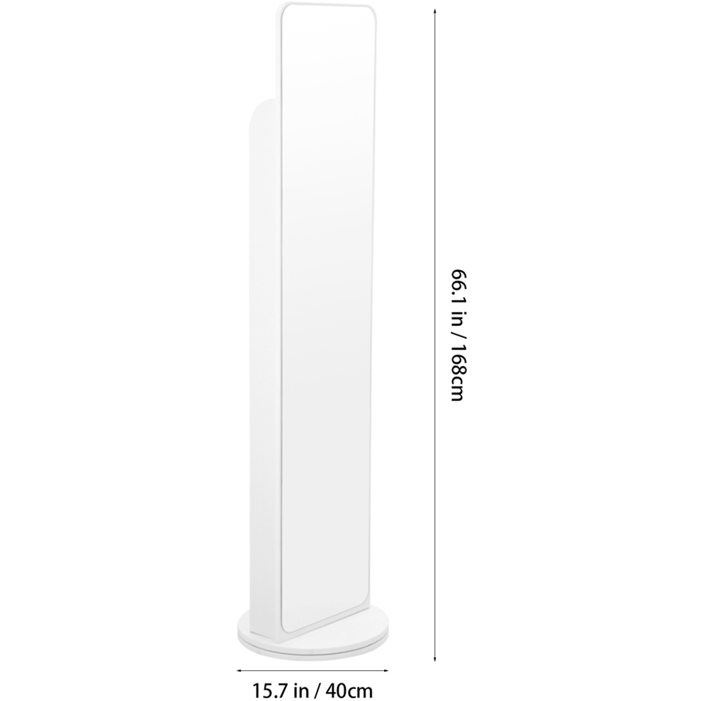 Living and Home Warm White Rotating Full Length Mirror with Magazine Rack 168 x 40cm Image 8