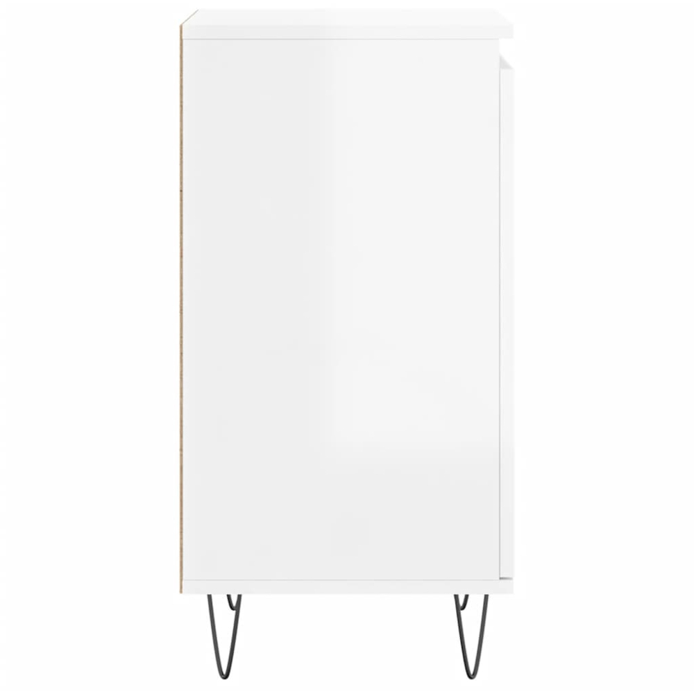 vidaXL Single Door High Gloss White Sideboard Set of 2 Image 7