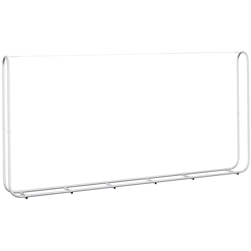 vidaXL Galvanised Steel Wire Silver Firewood Rack 300 x 25 x 150cm Image 5