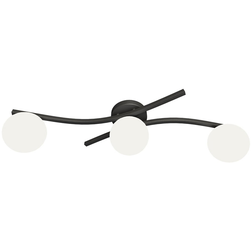 Emibig Opus 3 Light White Shade Black E14 Ceiling Light Image 1