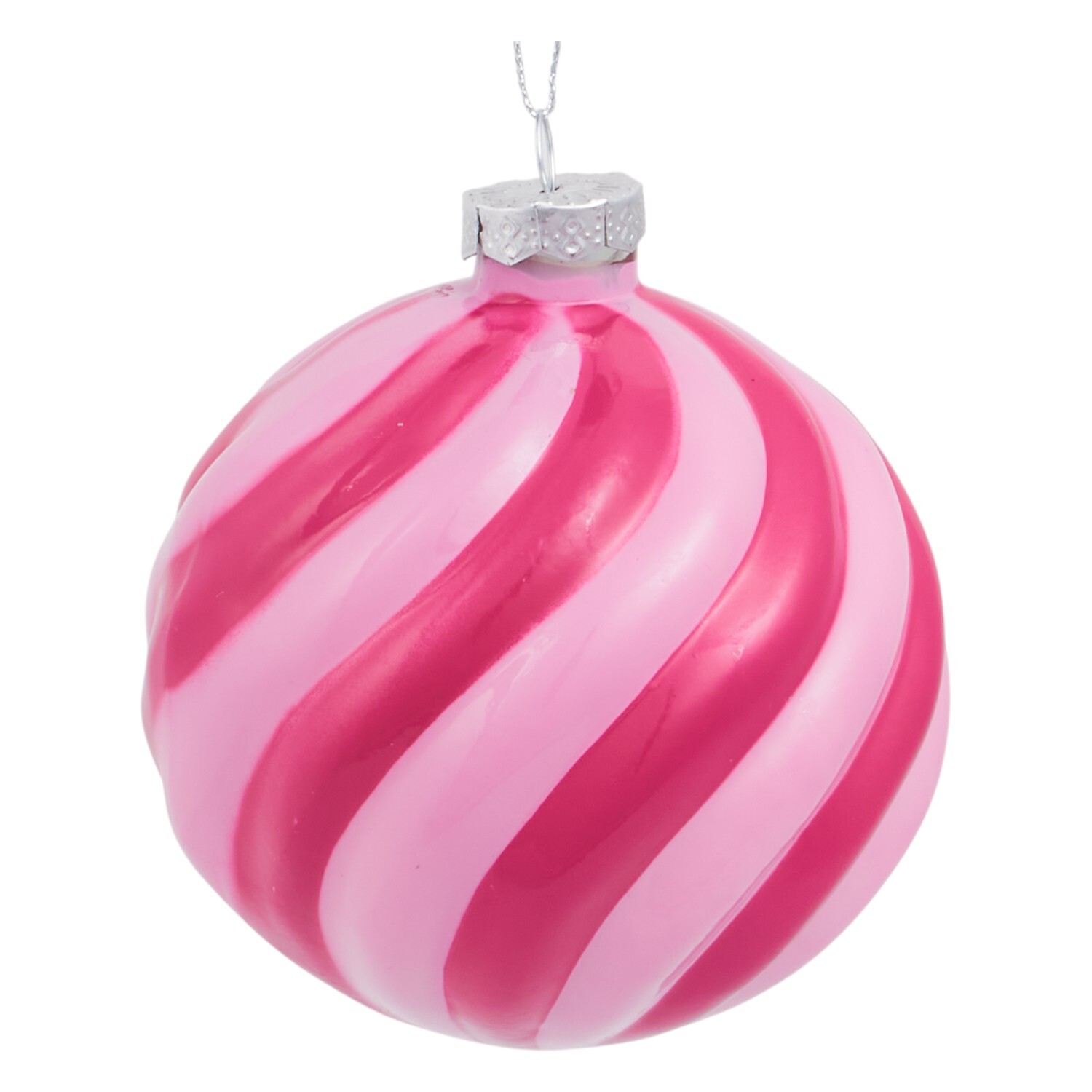 Two Tone Pink Swirl Bauble Image 3