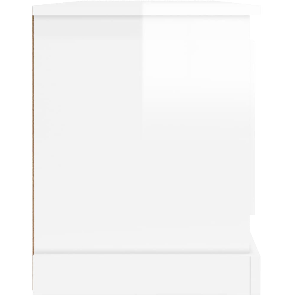 vidaXL 2 Door Single Drawer Single Shelf White Wooden TV Cabinet Image 4