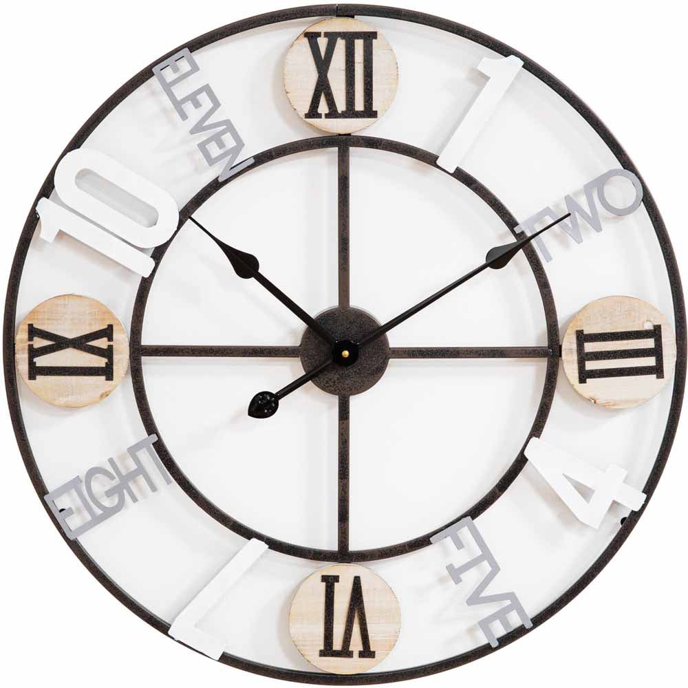 Hometime Metal Round Wall Clock 62cm Image