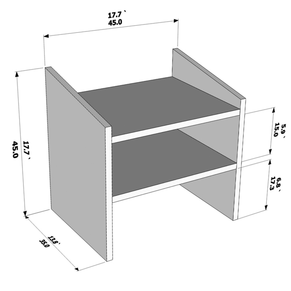 Decorotika Adin 2 Shelf White Ephesus Bedside Table Image 7