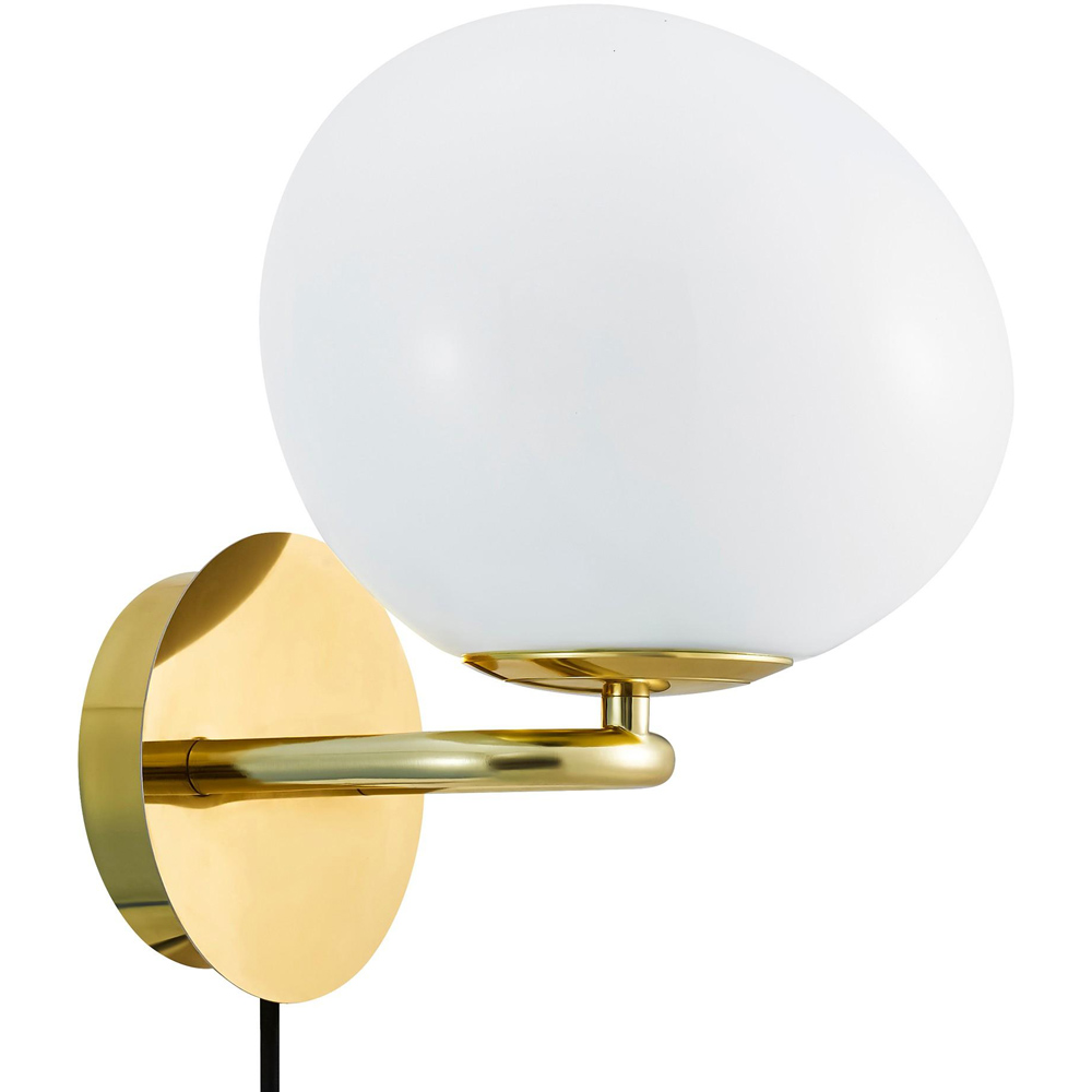 Nordlux Shapes Brass Opal Glass Shade Wall Light Image 1