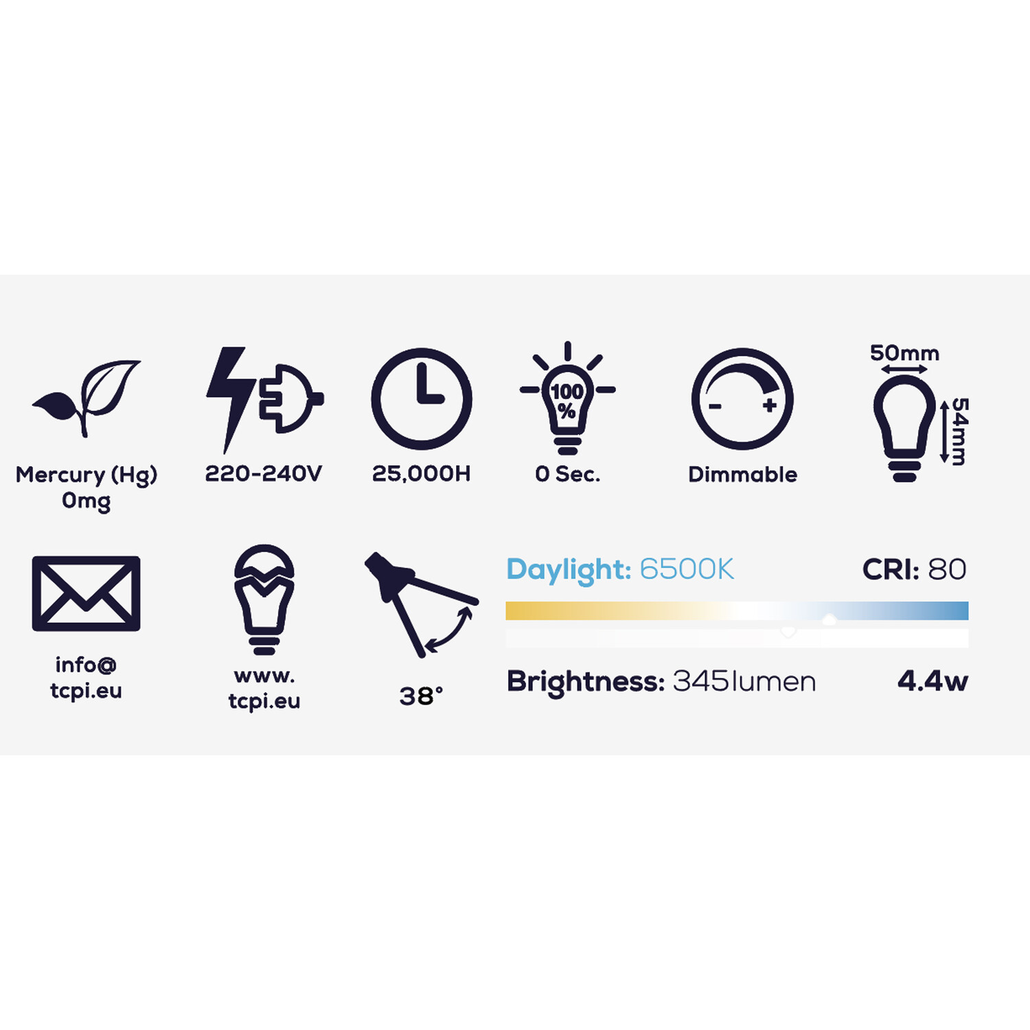 TCP LED GU10 345L Dimmable Bulbs - Daylight Image 3