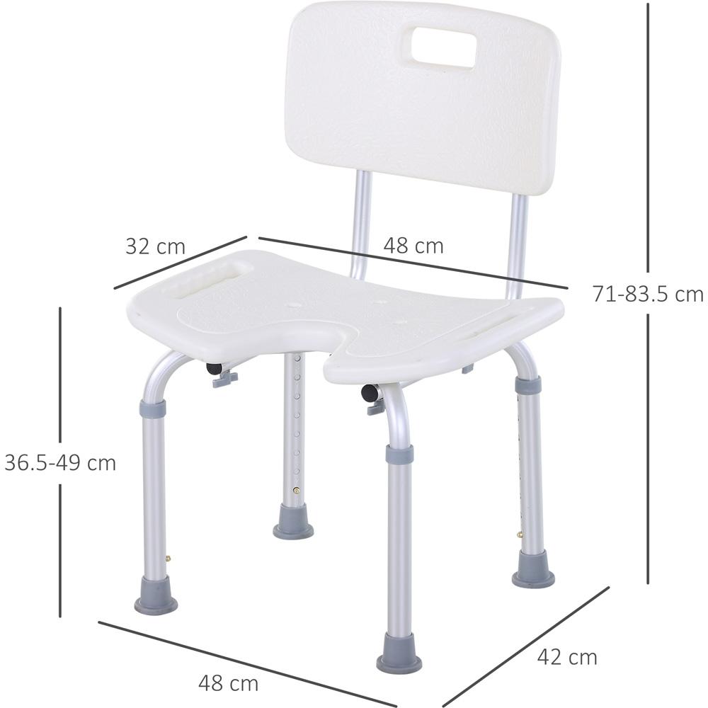 Portland Height Adjustable Aluminium Shower U Shaped Chair Image 9
