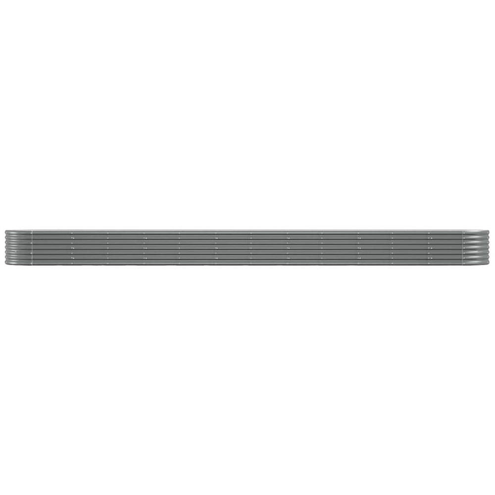 vidaXL Grey Galvanised Steel Raised Garden Bed 36 x 80 x 512cm Image 2