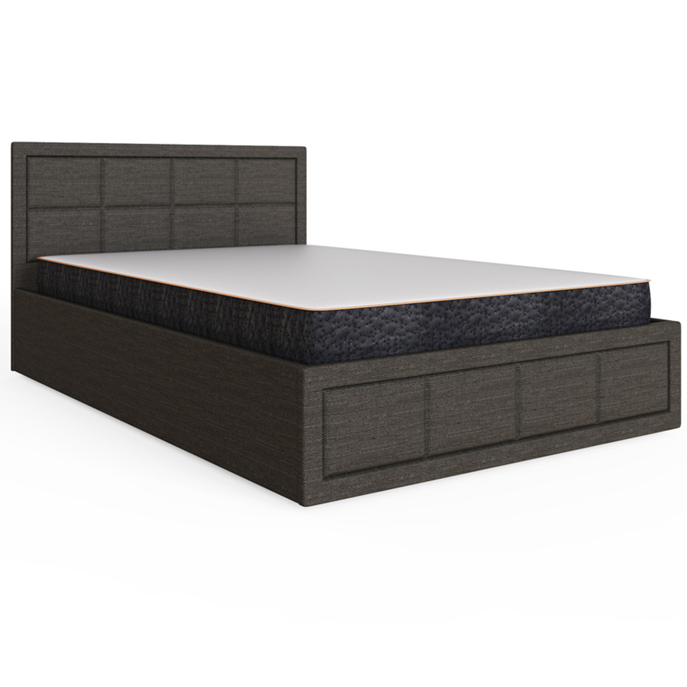 GFW Jamie Small Double Grey Hopsack Fabric End-Lift Ottoman Bed with Headboard Image 2